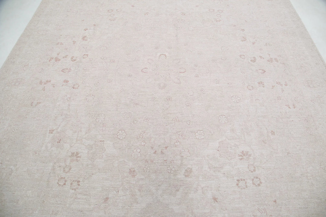 Ivory Afghan Serenity Rug 8' 9" x 11' 3" Hand-Knotted | No. AT47189