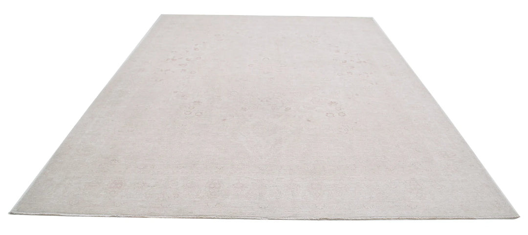 Ivory Afghan Serenity Rug 8' 9" x 11' 3" Hand-Knotted | No. AT47189