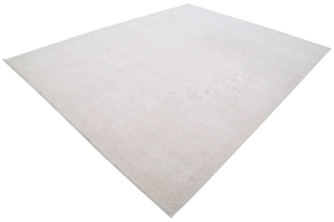 Ivory Afghan Serenity Rug 8' 9" x 11' 3" Hand-Knotted | No. AT47189