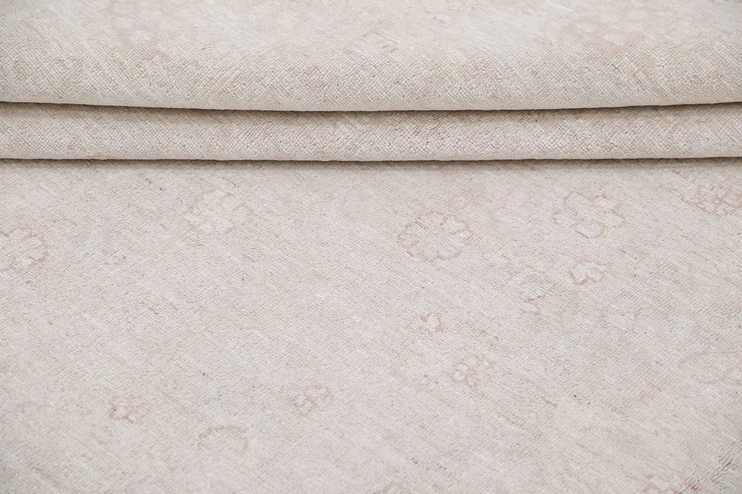 Ivory Afghan Serenity Rug 8' 9" x 11' 3" Hand-Knotted | No. AT47189