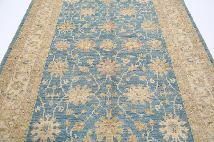 Afghan Ziegler Rug 6' 8" x 9' 8" Hand-Knotted | No. AT47239