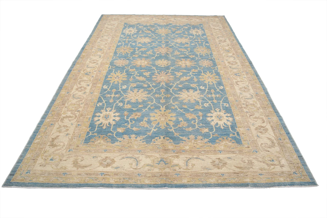 Afghan Ziegler Rug 6' 8" x 9' 8" Hand-Knotted | No. AT47239