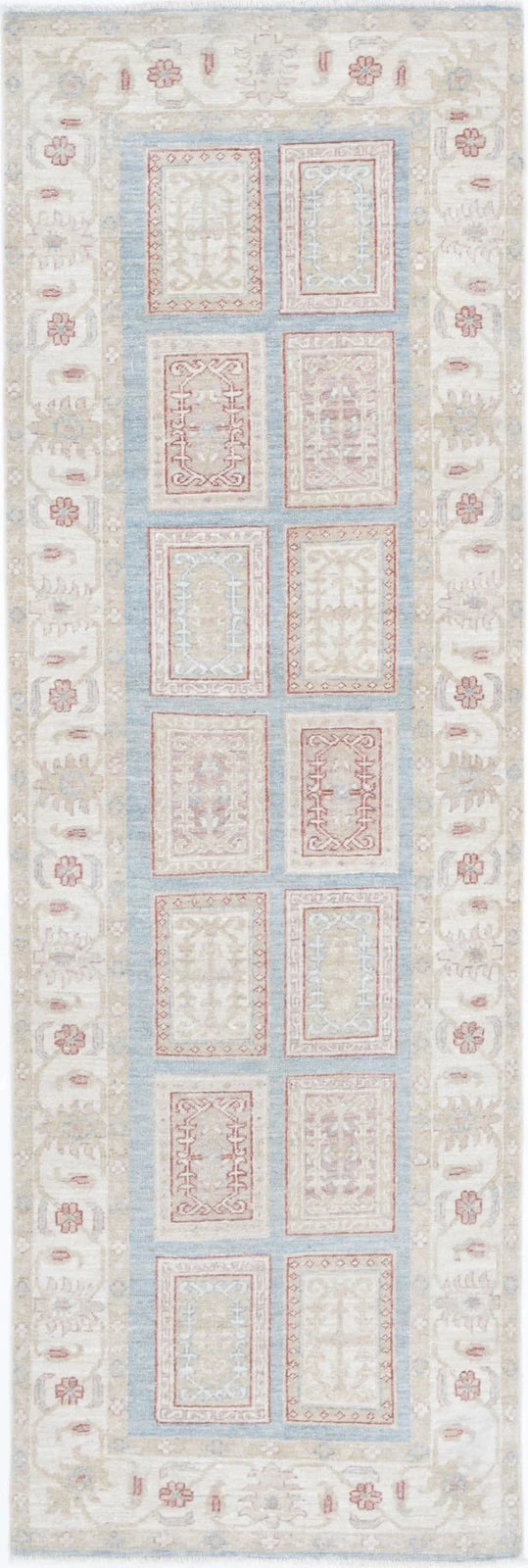 Afghan Serenity Runner Rug 2' 7" x 8' 2" Hand-Knotted | No. AT47246
