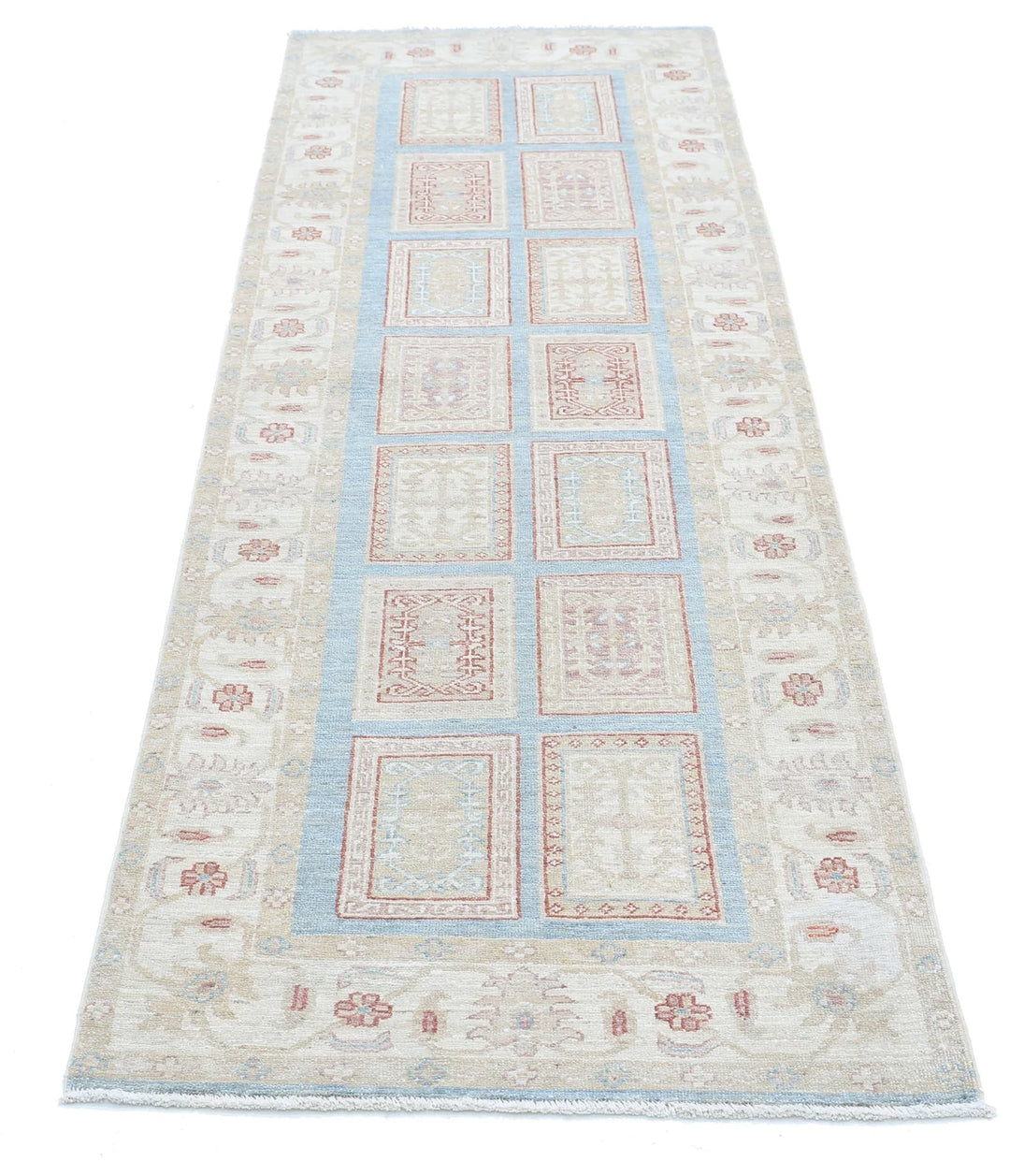 Afghan Serenity Runner Rug 2' 7" x 8' 2" Hand-Knotted | No. AT47246