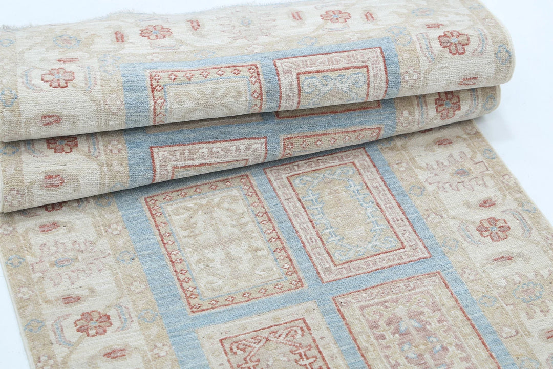 Afghan Serenity Runner Rug 2' 7" x 8' 2" Hand-Knotted | No. AT47246