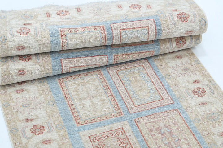 Afghan Serenity Runner Rug 2' 7" x 8' 2" Hand-Knotted | No. AT47246