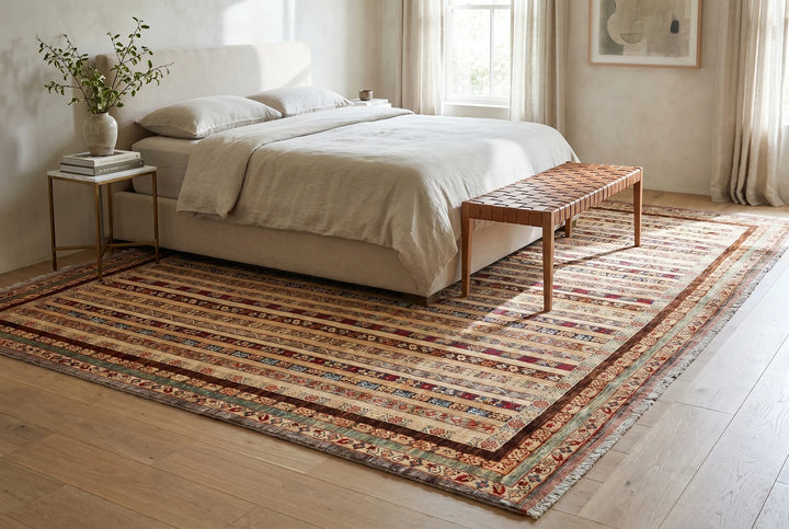 Afghan Shaal Rug 8' 3" x 9' 2" Hand-Knotted | No. AT47251