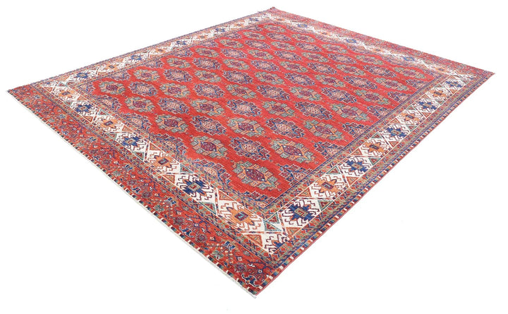 Afghan Nomadic Caucasian Humna Rug 8' 1" x 9' 9" Hand-Knotted | No. AT47261