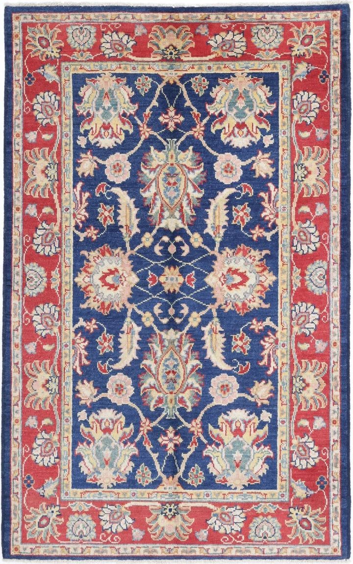 Afghan Ziegler Rug 3' 11" x 6' 6" Hand-Knotted | No. AT47318
