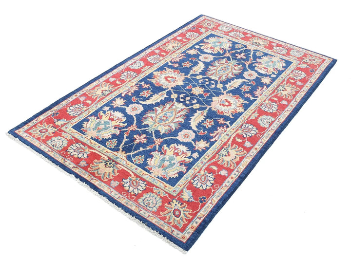 Afghan Ziegler Rug 3' 11" x 6' 6" Hand-Knotted | No. AT47318