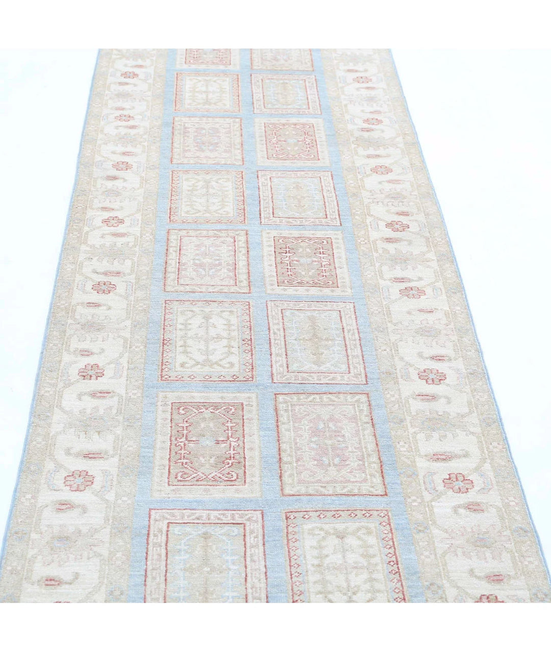 Afghan Bakhtiari Runner Rug 2' 9" x 10' 0" Hand-Knotted | No. AT47333
