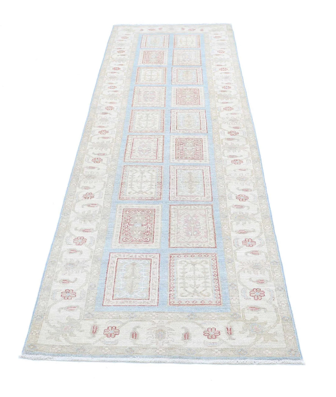 Afghan Bakhtiari Runner Rug 2' 9" x 10' 0" Hand-Knotted | No. AT47333