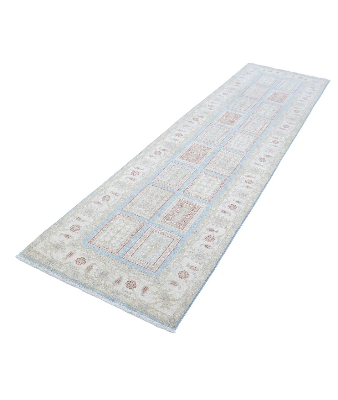 Afghan Bakhtiari Runner Rug 2' 9" x 10' 0" Hand-Knotted | No. AT47333