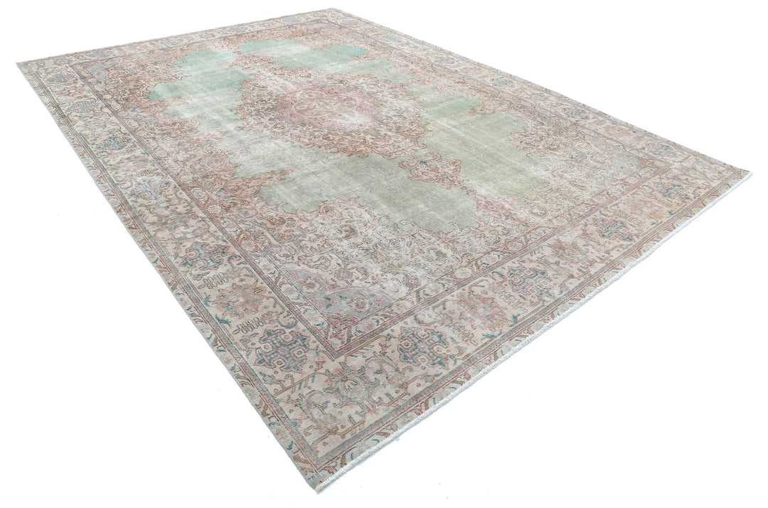 Persian Kerman Vintage Rug 9' 7" x 13' 1" Hand-Knotted | No. AT47339