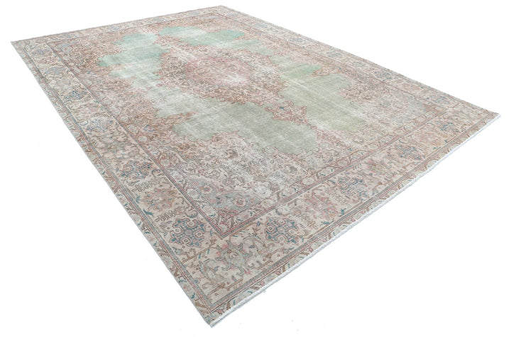 Persian Kerman Vintage Rug 9' 7" x 13' 1" Hand-Knotted | No. AT47339