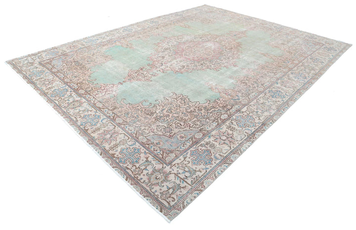 Persian Kerman Vintage Rug 9' 7" x 13' 1" Hand-Knotted | No. AT47339