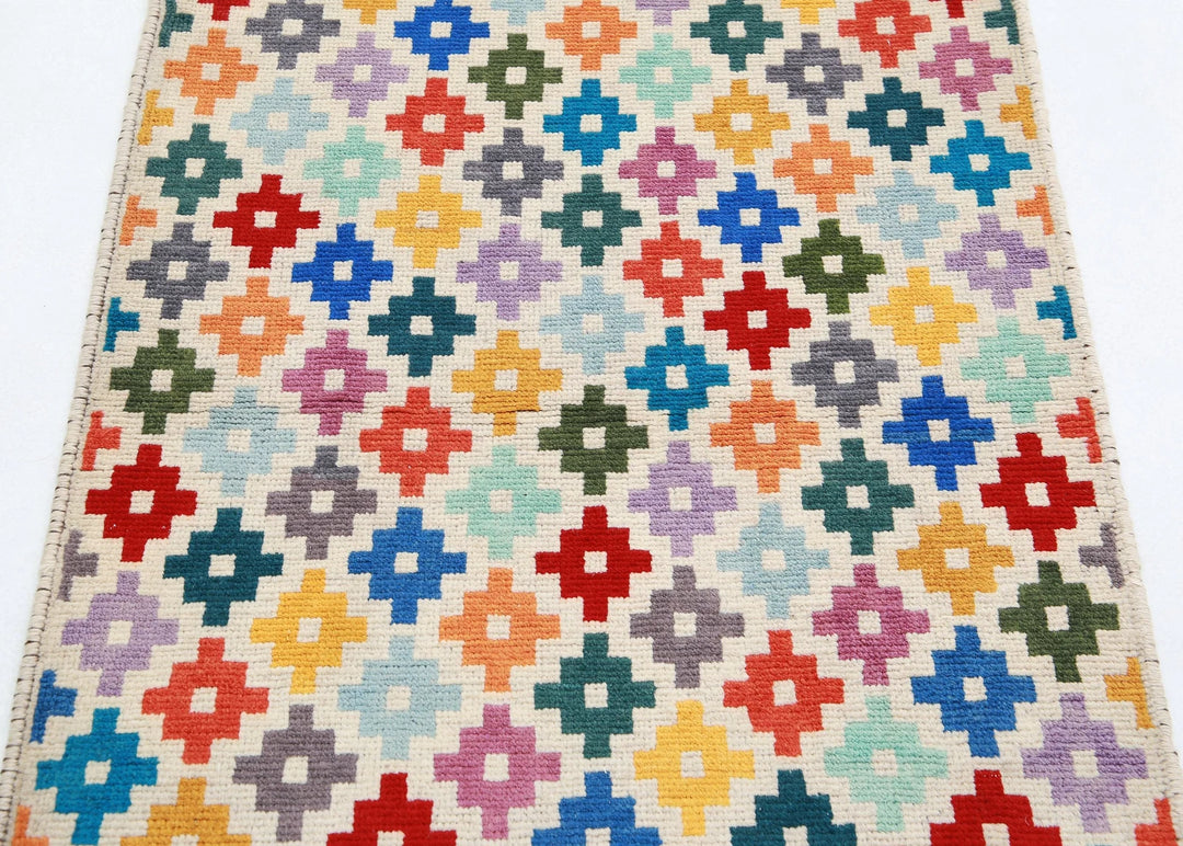 Ivory Baluch Revival Rug 2' 9" x 4' 0" Hand-Knotted | No. AT47358