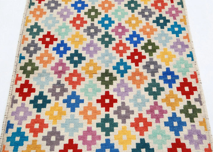 Ivory Baluch Revival Rug 2' 9" x 4' 0" Hand-Knotted | No. AT47358