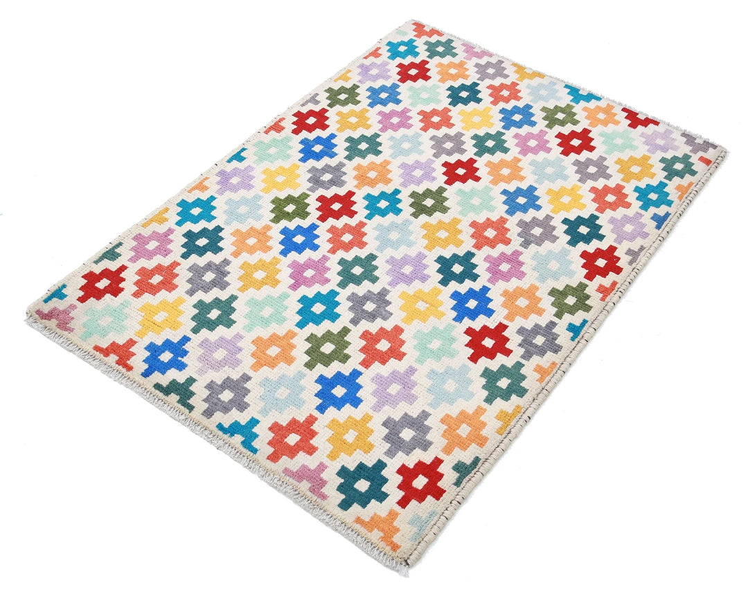 Ivory Baluch Revival Rug 2' 9" x 4' 0" Hand-Knotted | No. AT47358