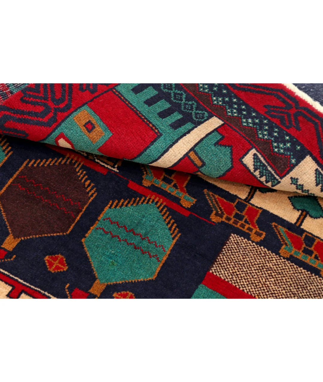 Red Afghan Tribal Rug 2' 8" x 4' 4" Hand-Knotted | No. AT47528