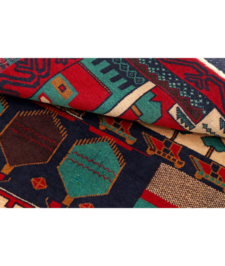Red Afghan Tribal Rug 2' 8" x 4' 4" Hand-Knotted | No. AT47528