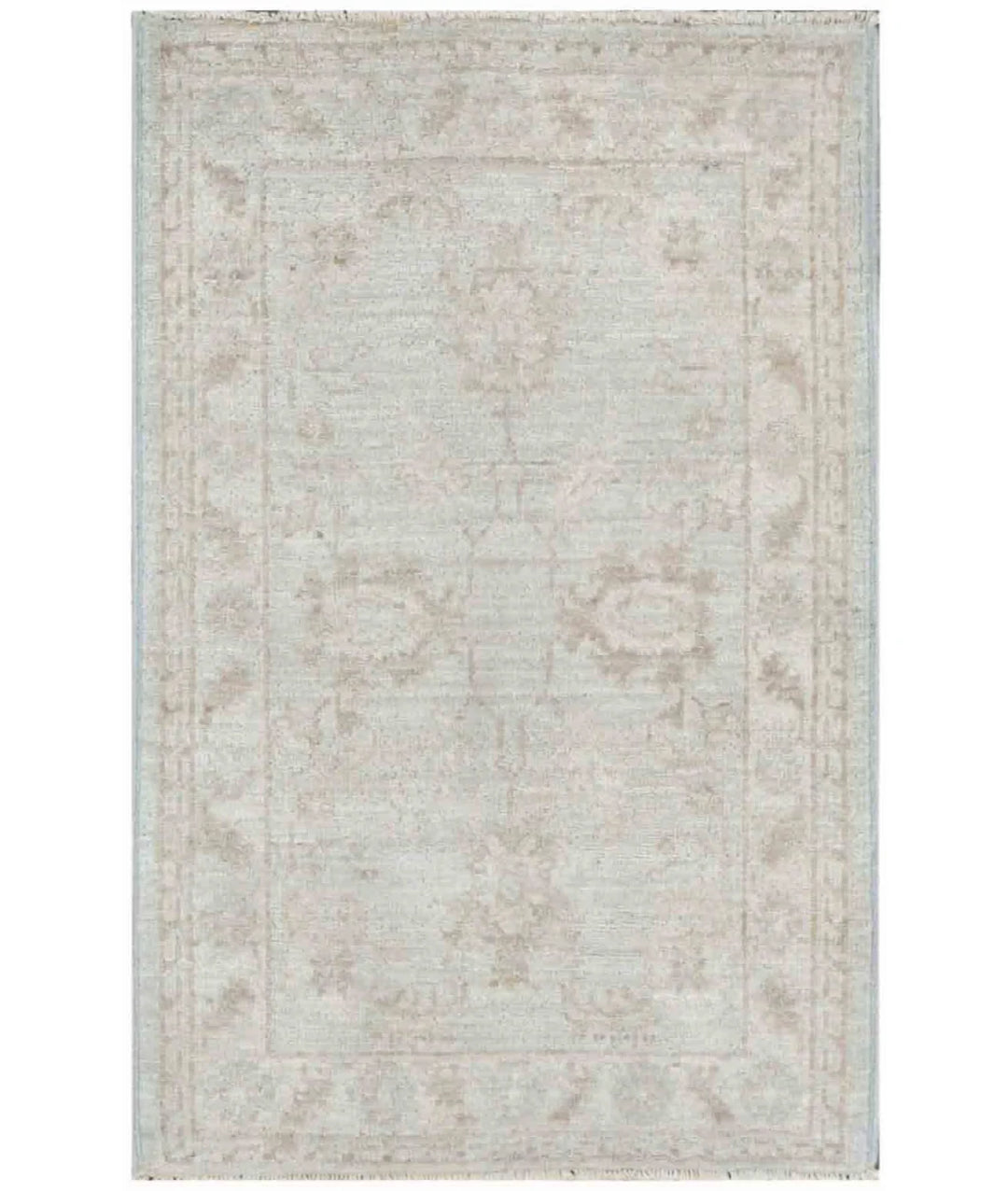 Grey Afghan Serenity Rug 1' 11" x 2' 11" Hand-Knotted | No. AT47530