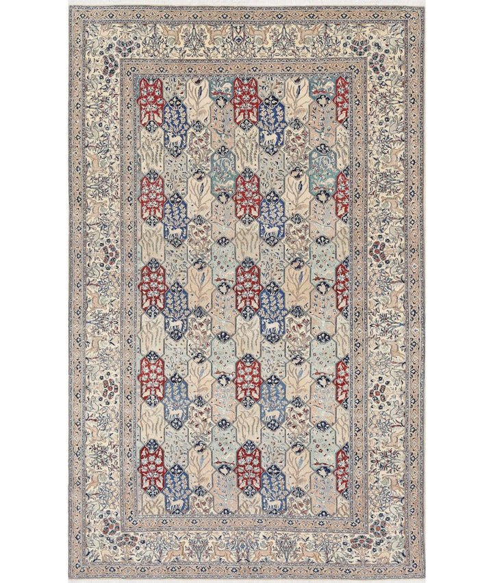 Ivory Persian Nain Rug 5' 11" x 9' 7" Hand-Knotted | No. AT47553