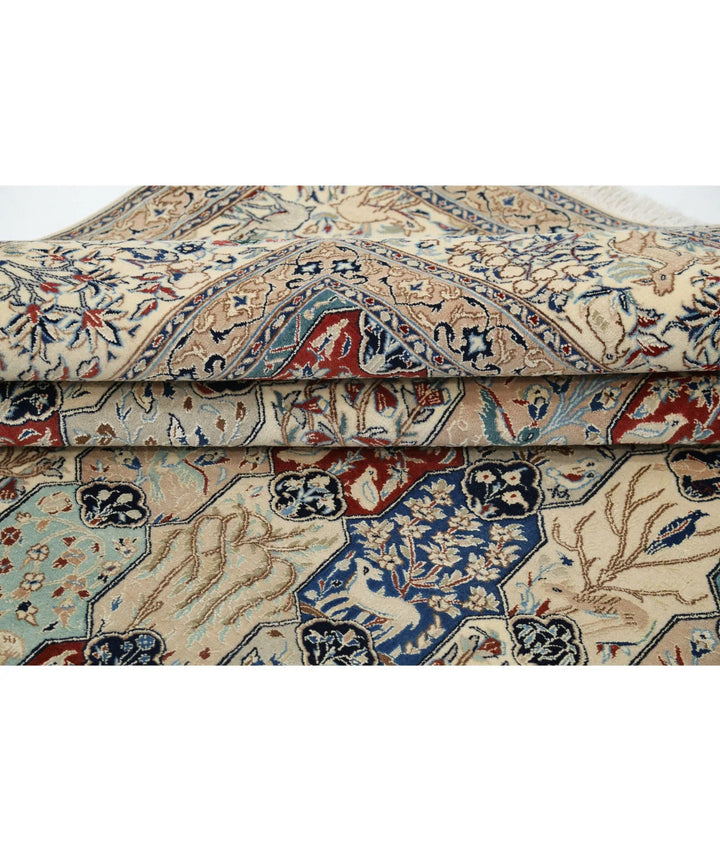 Ivory Persian Nain Rug 5' 11" x 9' 7" Hand-Knotted | No. AT47553