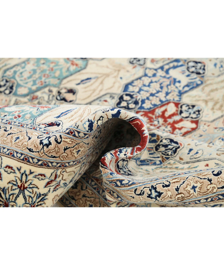 Ivory Persian Nain Rug 5' 11" x 9' 7" Hand-Knotted | No. AT47553
