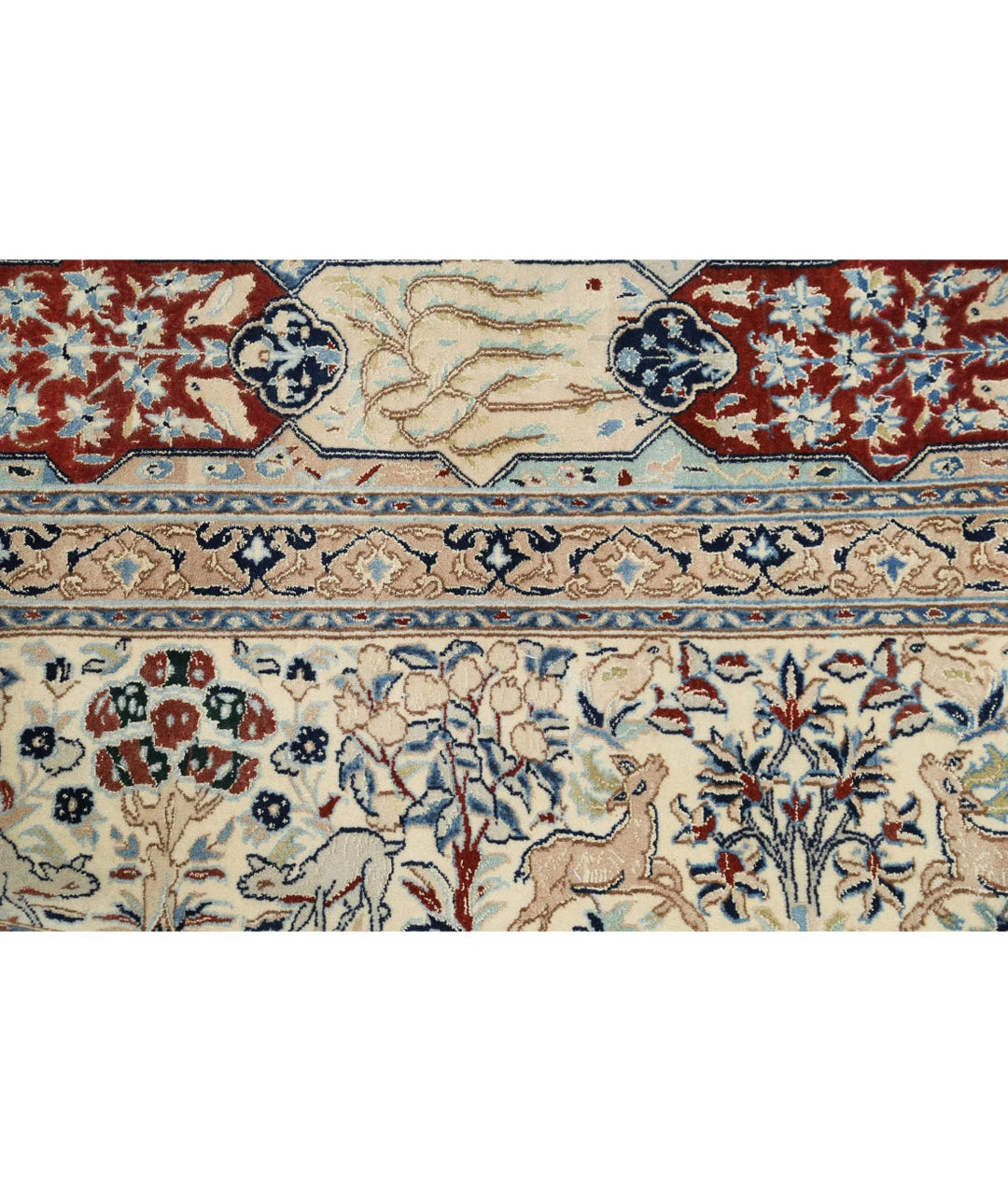 Ivory Persian Nain Rug 5' 11" x 9' 7" Hand-Knotted | No. AT47553