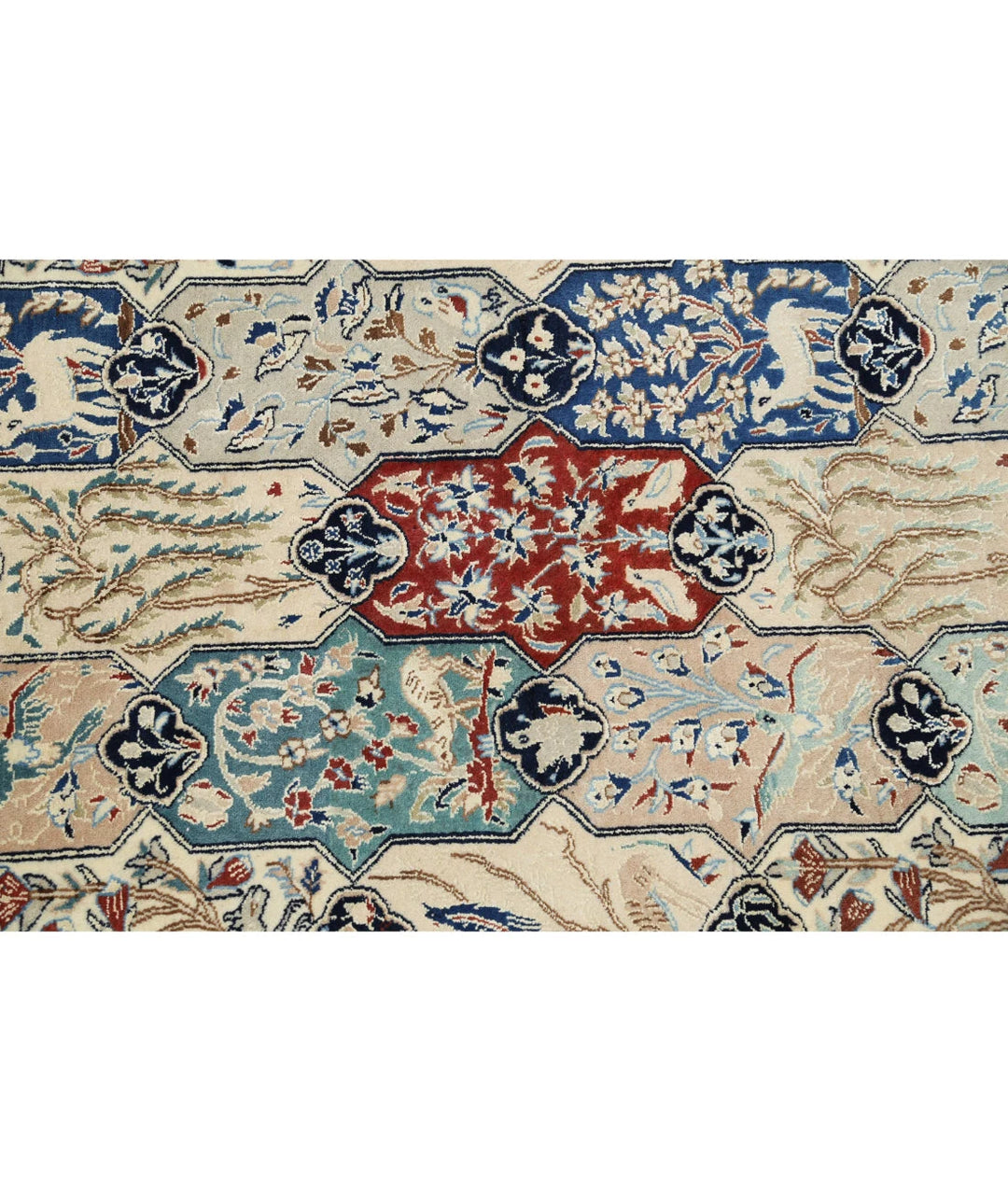 Ivory Persian Nain Rug 5' 11" x 9' 7" Hand-Knotted | No. AT47553