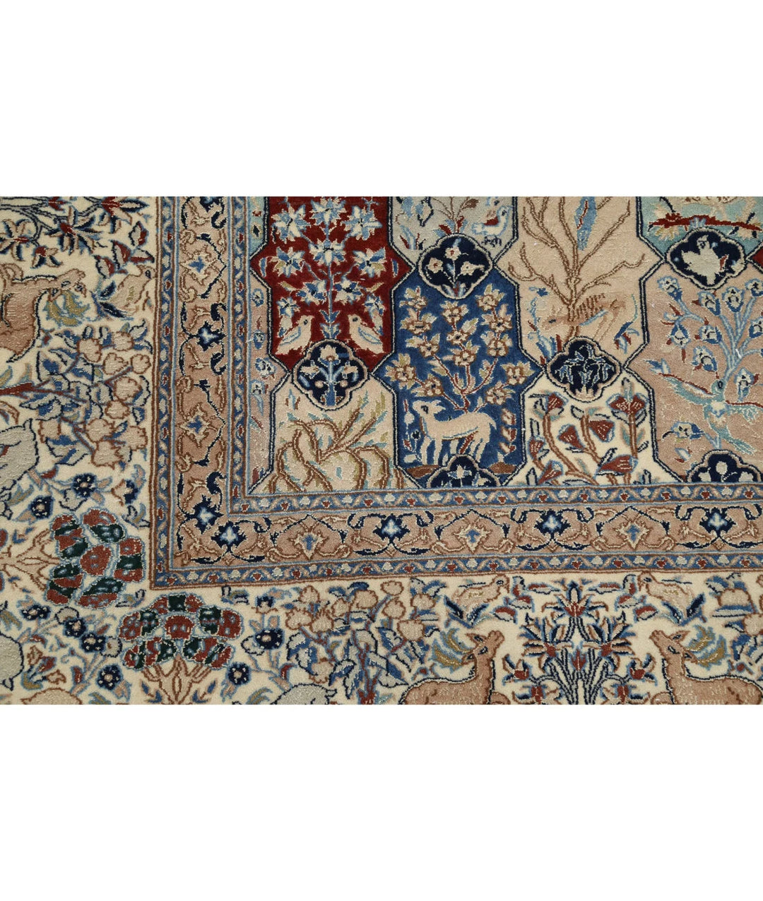 Ivory Persian Nain Rug 5' 11" x 9' 7" Hand-Knotted | No. AT47553