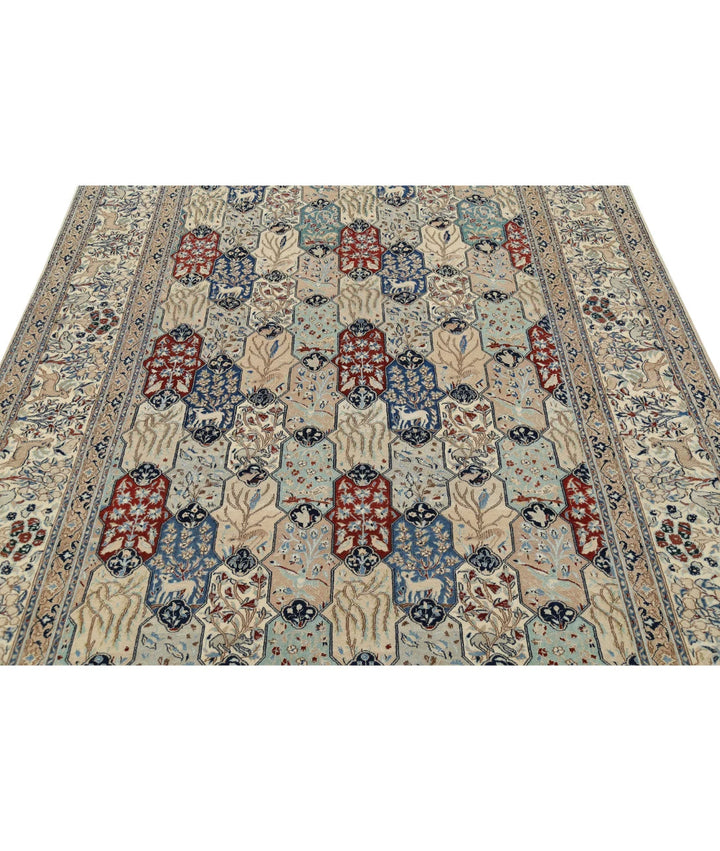 Ivory Persian Nain Rug 5' 11" x 9' 7" Hand-Knotted | No. AT47553