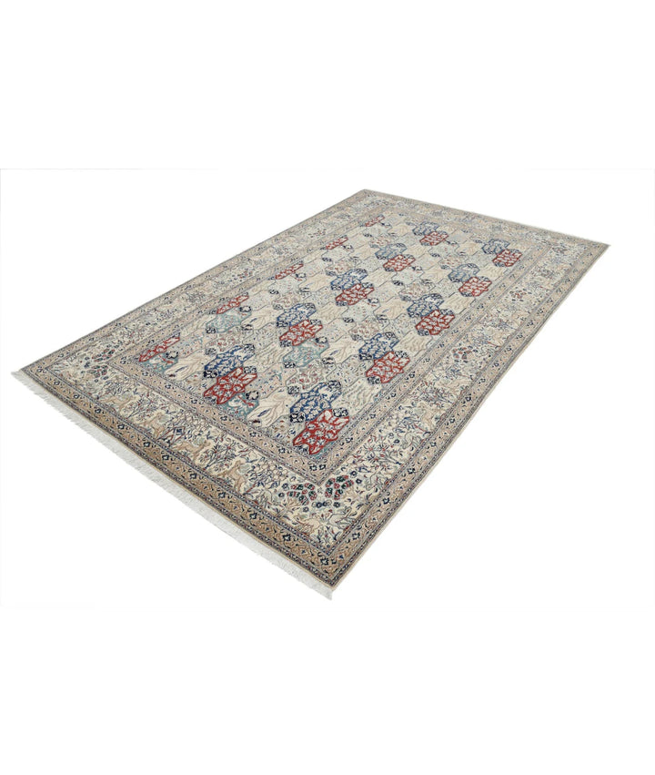 Ivory Persian Nain Rug 5' 11" x 9' 7" Hand-Knotted | No. AT47553
