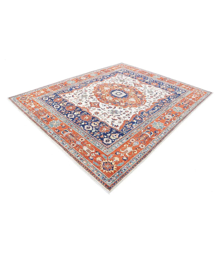 Afghan Heriz Rug 8' 0" x 9' 10" Hand-Knotted | No. AT47689