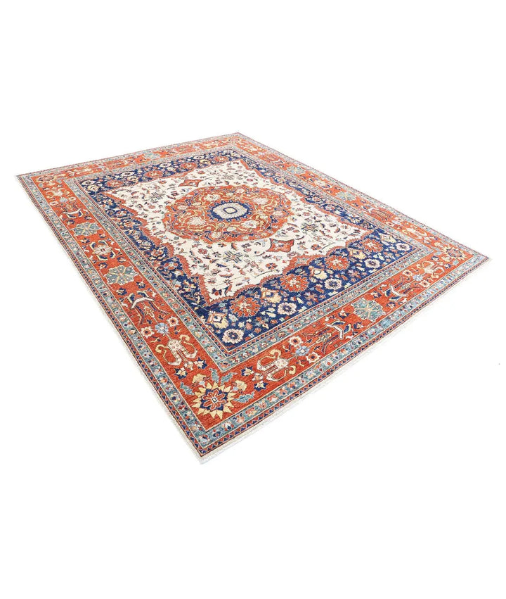 Afghan Heriz Rug 8' 0" x 9' 10" Hand-Knotted | No. AT47689