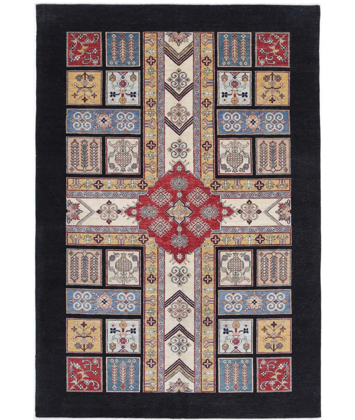 Afghan Bakhtiari Rug 6' 7" x 9' 7" Hand-Knotted | No. AT47744