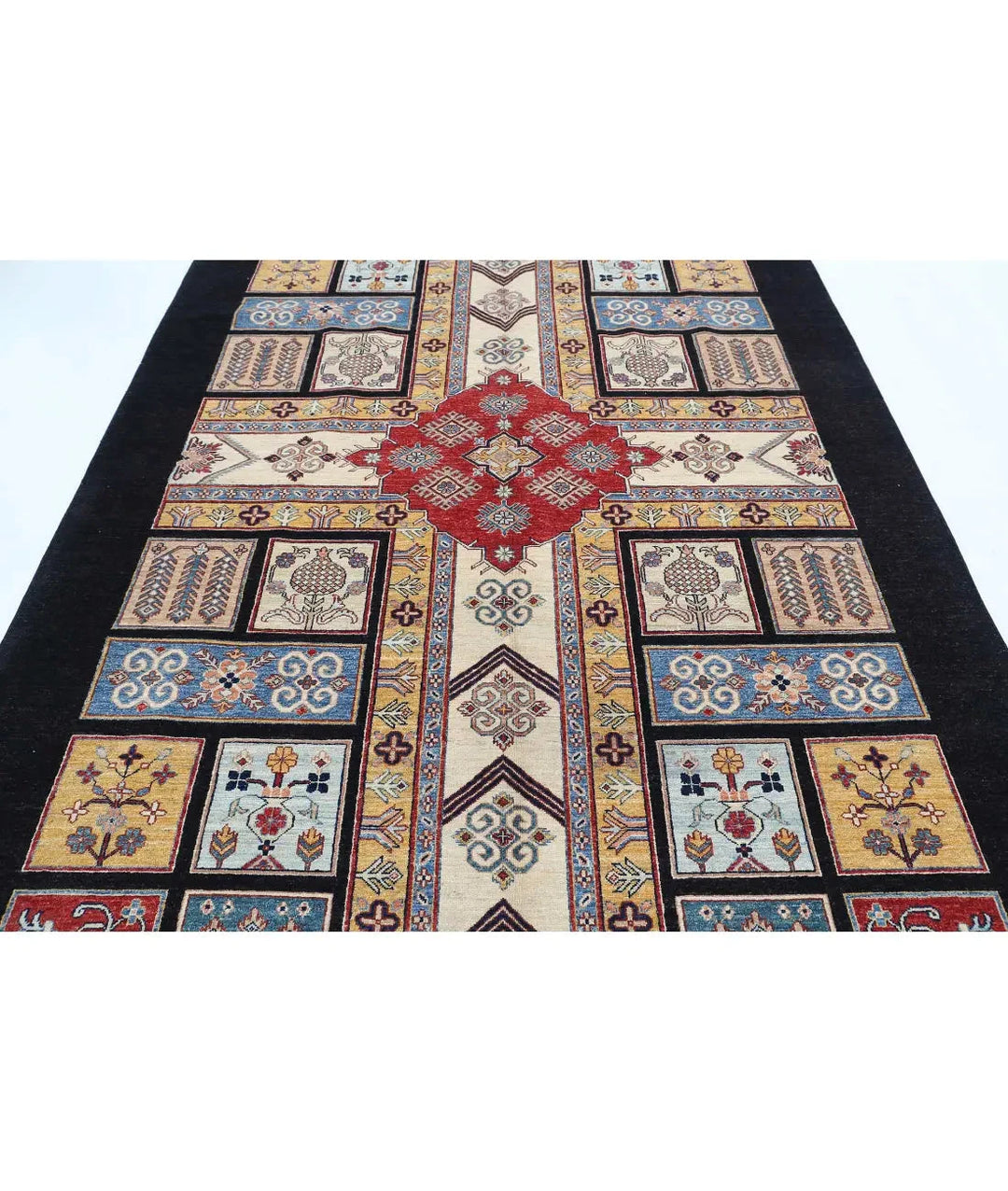 Afghan Bakhtiari Rug 6' 7" x 9' 7" Hand-Knotted | No. AT47744