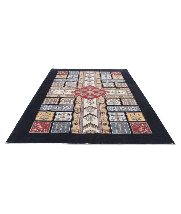 Afghan Bakhtiari Rug 6' 7" x 9' 7" Hand-Knotted | No. AT47744