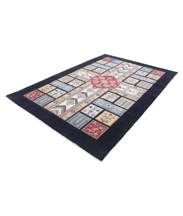 Afghan Bakhtiari Rug 6' 7" x 9' 7" Hand-Knotted | No. AT47744