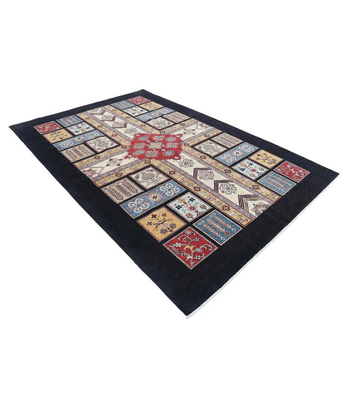Afghan Bakhtiari Rug 6' 7" x 9' 7" Hand-Knotted | No. AT47744