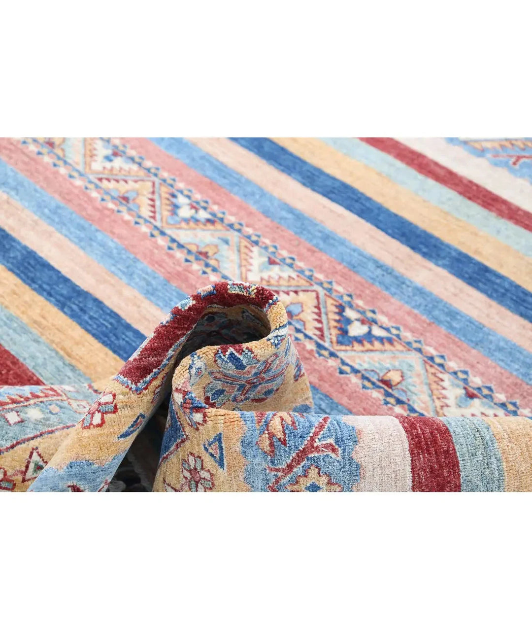 Blue Afghan Khurjeen Rug 5' 8" x 7' 7" Hand-Knotted | No. AT47775