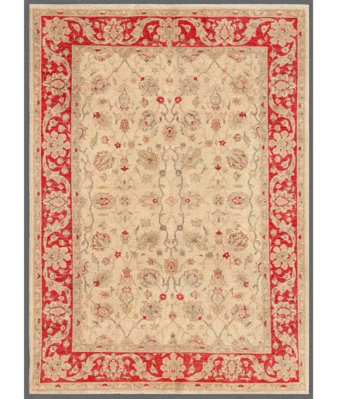 Afghan Ziegler Rug 5' 6" x 7' 6" Hand-Knotted | No. AT47794