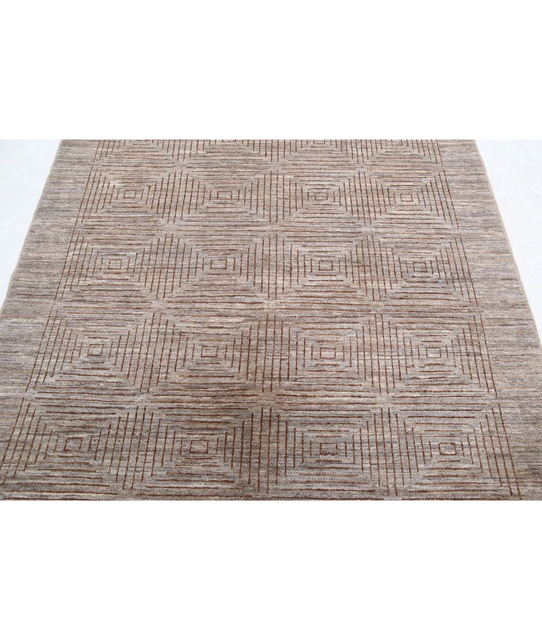 Afghan Modcar Rug 5' 1" x 6' 3" Hand-Knotted | No. AT47820