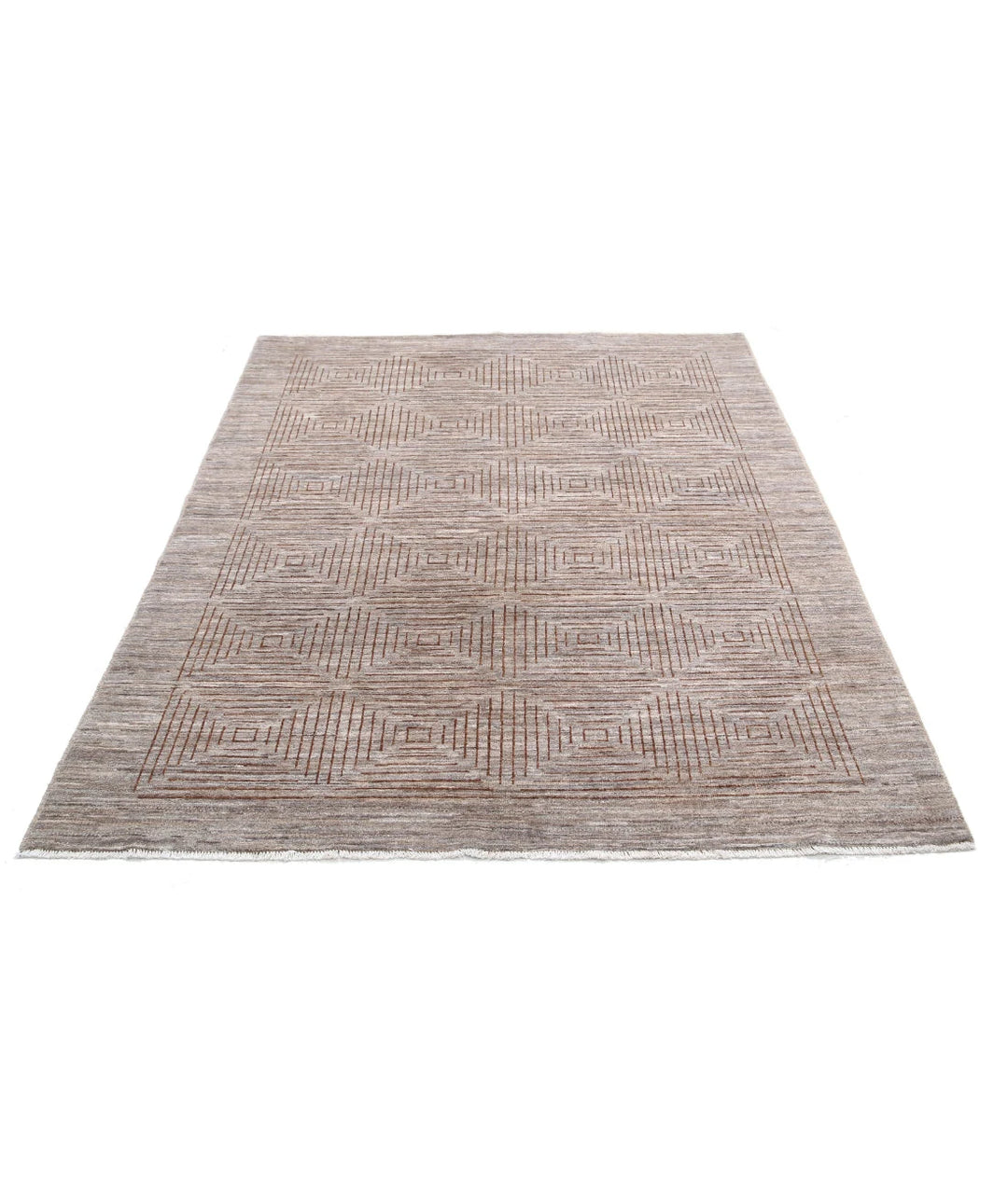 Afghan Modcar Rug 5' 1" x 6' 3" Hand-Knotted | No. AT47820