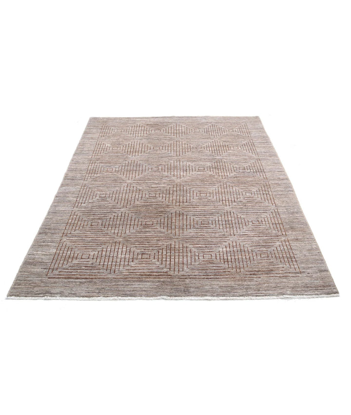 Afghan Modcar Rug 5' 1" x 6' 3" Hand-Knotted | No. AT47820