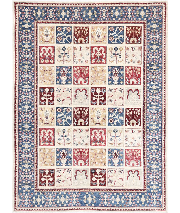 Grey Afghan Bakhtiari Rug 5' 7" x 7' 6" Hand-Knotted | No. AT47919