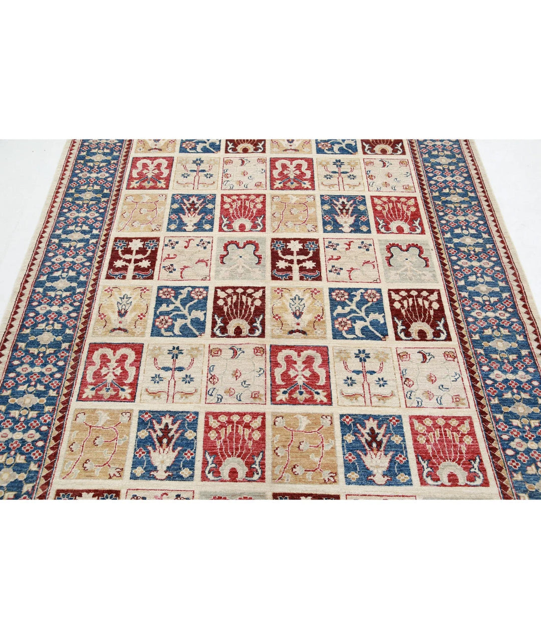 Grey Afghan Bakhtiari Rug 5' 7" x 7' 6" Hand-Knotted | No. AT47919