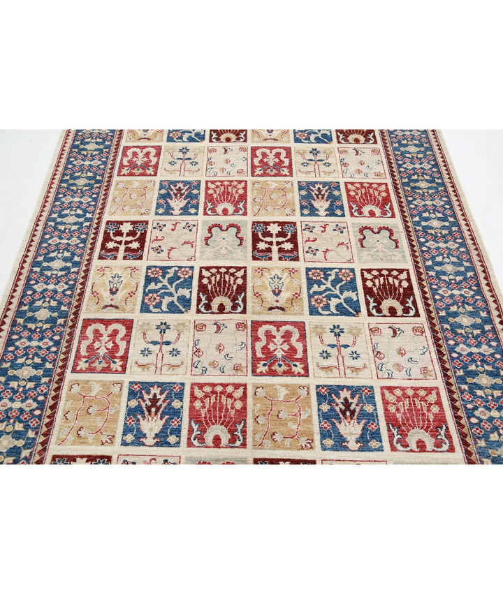 Grey Afghan Bakhtiari Rug 5' 7" x 7' 6" Hand-Knotted | No. AT47919