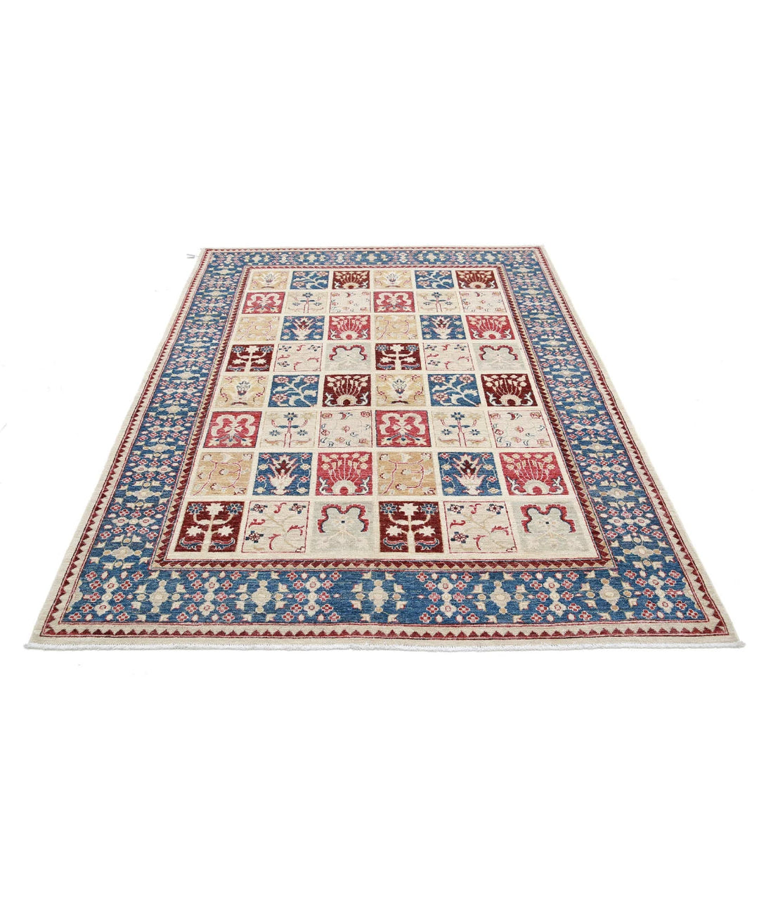 Grey Afghan Bakhtiari Rug 5' 7" x 7' 6" Hand-Knotted | No. AT47919